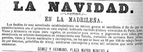 Recorte de prensa. Anuncio de la confitería La Madrileña, Salamanca