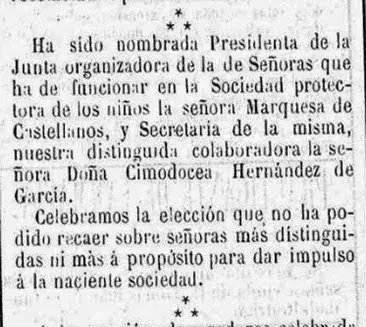 Cimodocea Hermández Pacheco secretaria sociedad protectora de los niños